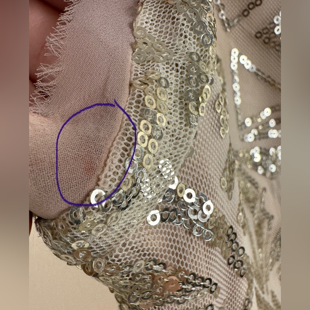Vince Camuto Gold Sequin Shift Dress Champagne - Picture 7 of 7